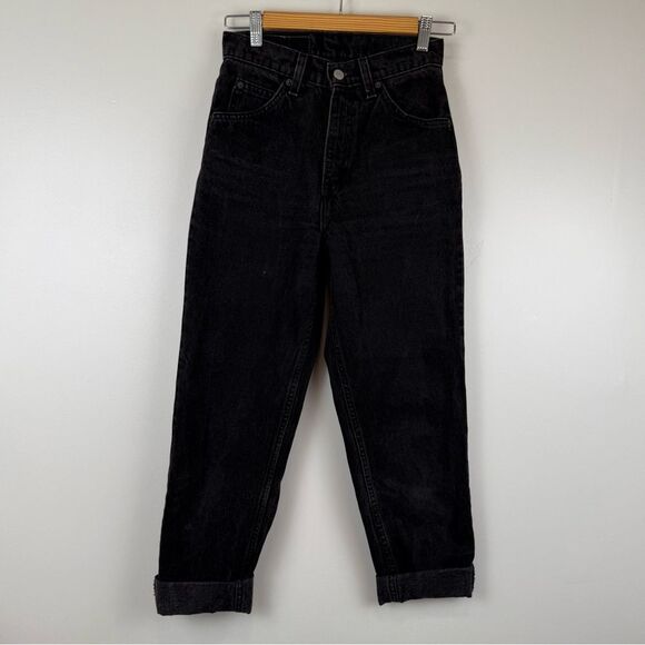 Vintage Levi’s 921 15921 Orange Tab Tapered Fit Black Mom Jeans Made USA Size 6 - Picture 2 of 9